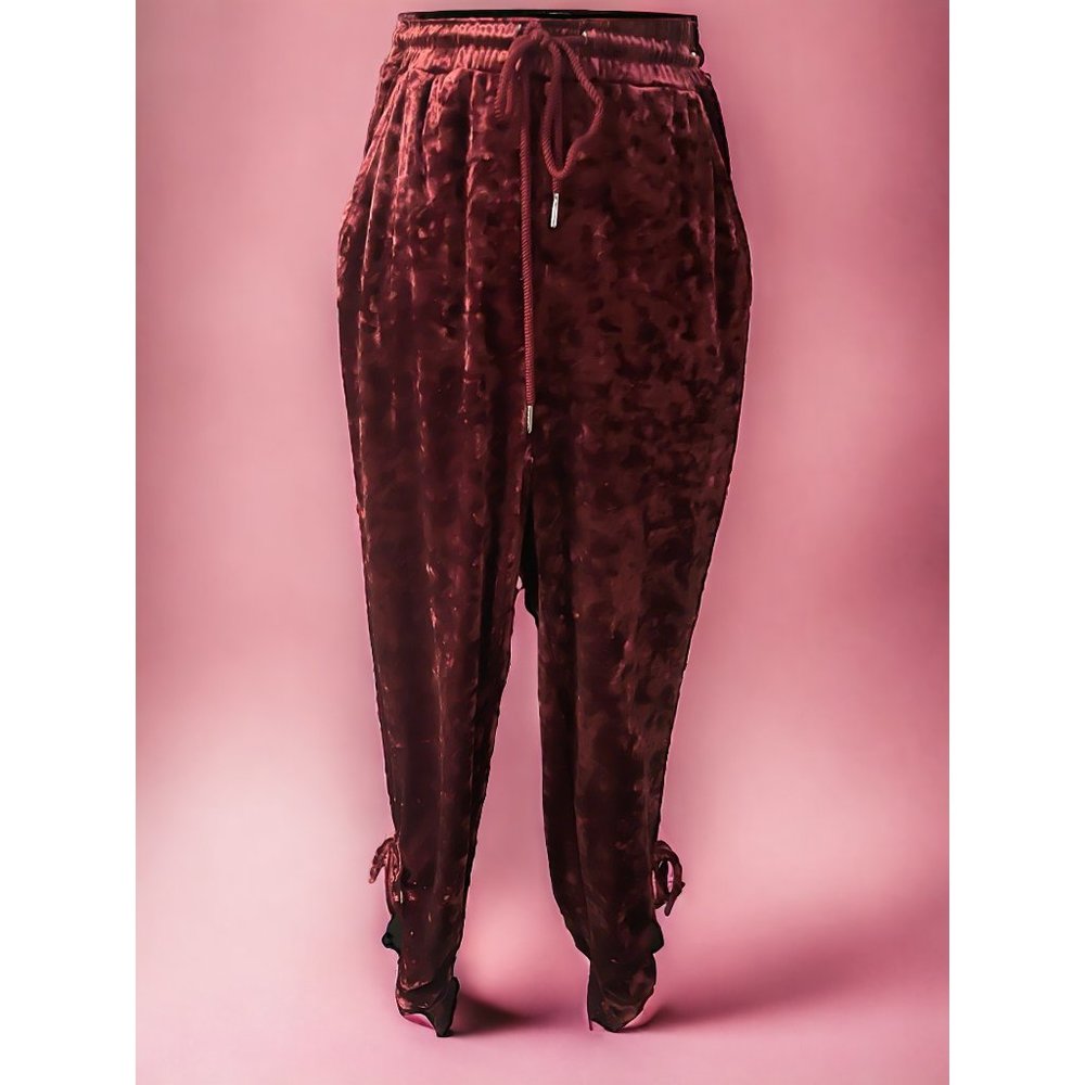 Romeo love Juliet velvet jogger scrunch rouched pant high waist